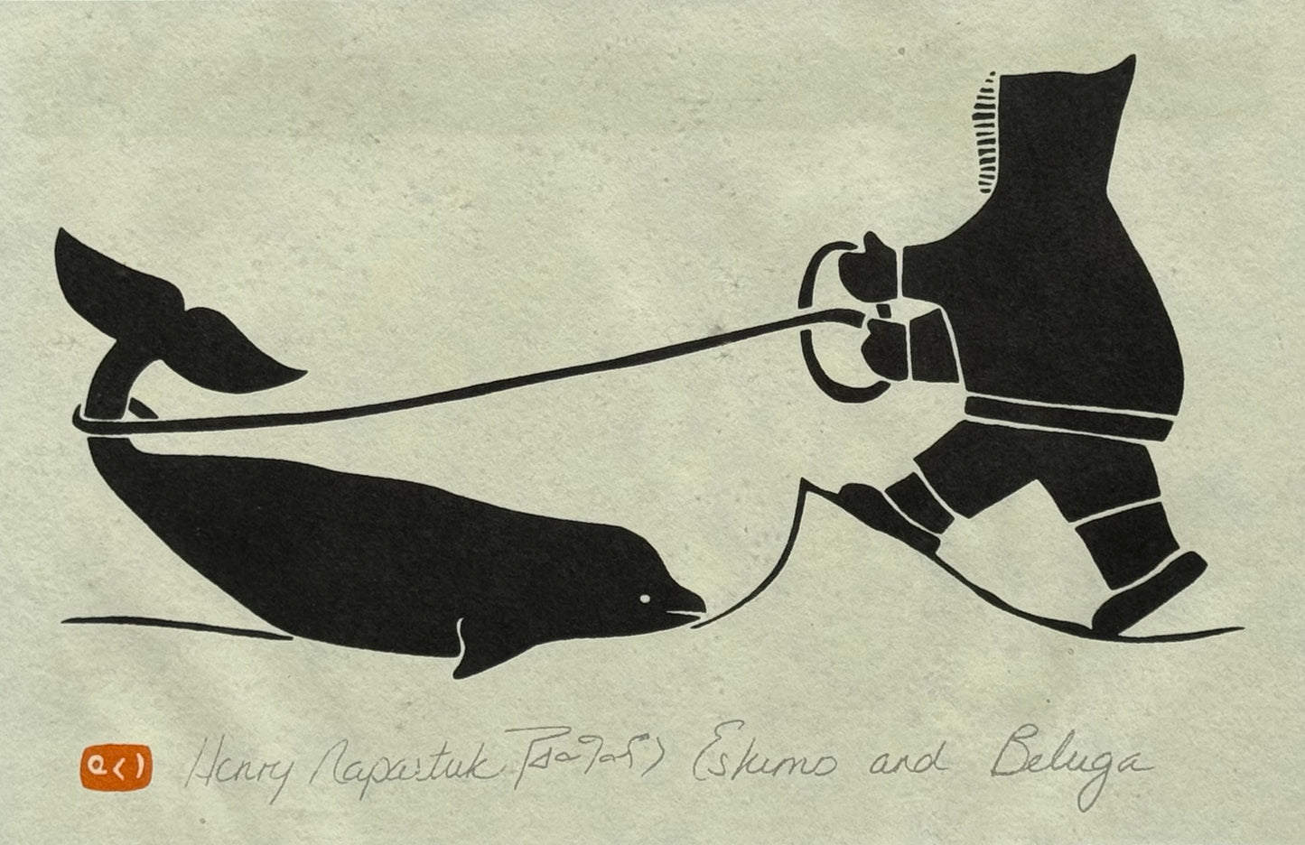 Esquimau et Béluga / Eskimo and Beluga HENRY NAPARTUK - Collection Inuit