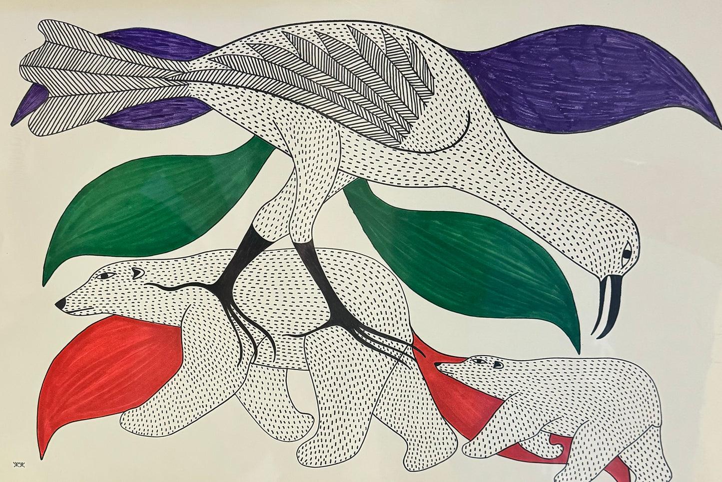 Kenojuak Ashevak R.C.A - Sans Titre - Collection Inuit