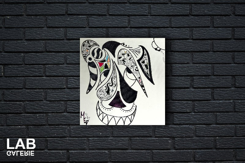 MED - LUBRIK - Artiste - Artist - Medrik - Med Boisvert - Medrik Boisvert - Artiste Peintre - Hiéroglyphes - hieroglyphs - Mosaique - Mosaic - Details - Symbols - Symbolic Art - Artworks - Street Art - Artiste Sherbrooke - Sherbrooke Art - Art Gallery - Galerie d'Art