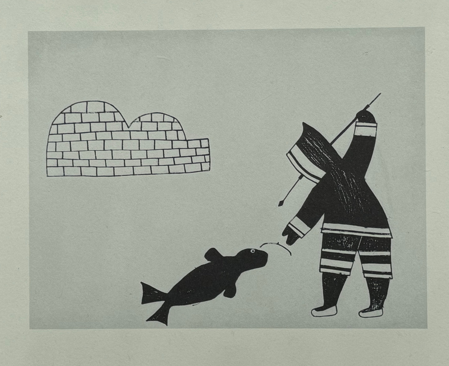 Lithographie signée de l'Artist Nanogak - Collection Inuit