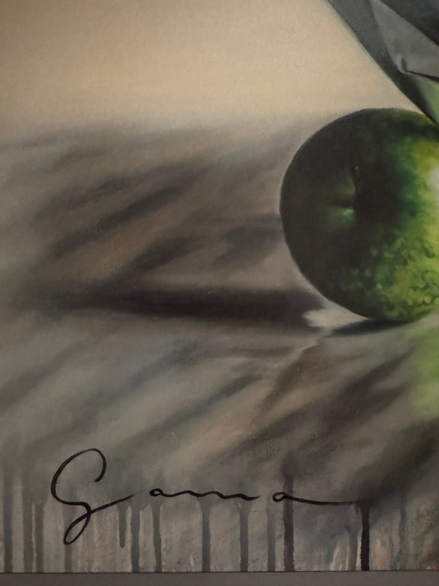 Guy-Anne Massicotte - Pommes Vertes et Drapé Métallique II - Support TRAD - TRAD Support