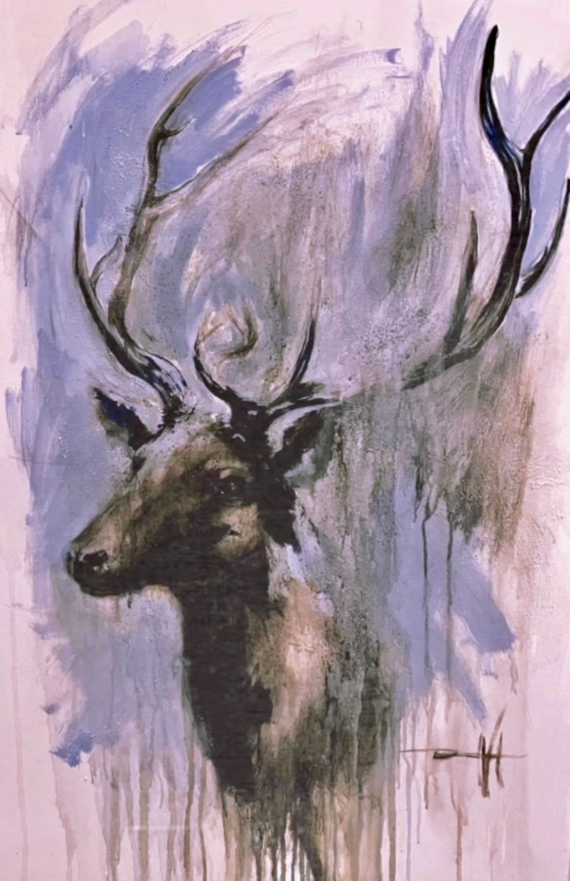 Daniel Victor - Bleu Boréal - Oeuvre Original - Artiste - Peintre