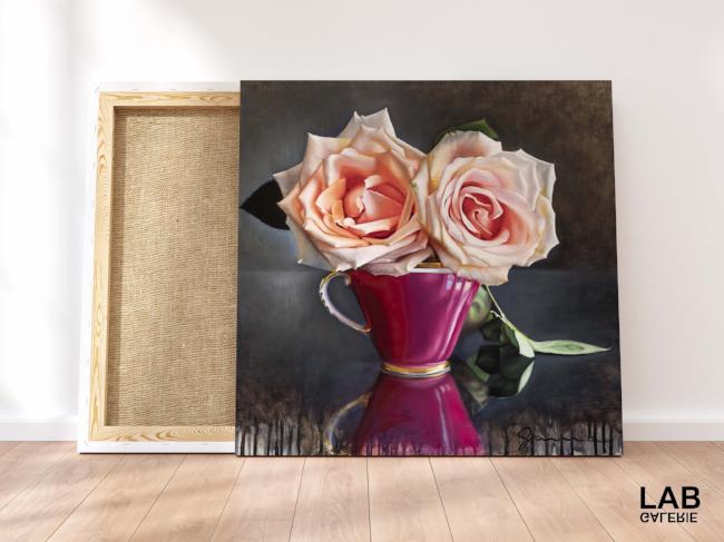 Guy-Anne Massicotte - Tasse Ancienne et Roses VII - Impressions sur Toiles - Canvas Prints - Live Art Business - LAB 